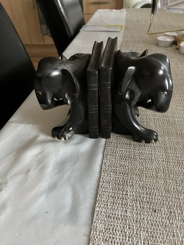 Pair antique ebony - antique, elephant