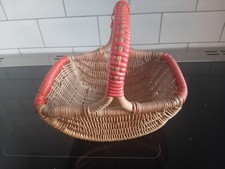 Vintage child's  wicker shopping basket. Red Riding Hood.