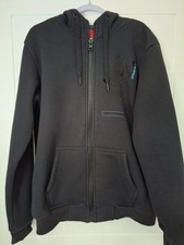 O'neill Santa Cruz California Mens Black Ribbed Hoodie Size Large Fleece Lining