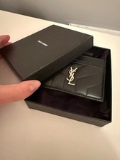 ysl card holder men, black