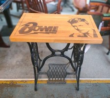 ANTIQUE SINGER SEWING MACHINE BASE RESTORED TO A CUSTOM MADE HALL  TABLE