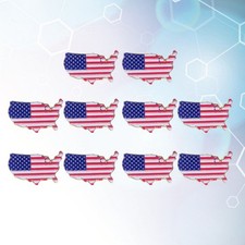 10 Pcs American Flag Pin Lapel Stoving Varnish Brooch