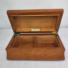 RARE HMS HOWE Teakwood Jewellery Box - WWII Battleship Memorabilia Royal Navy
