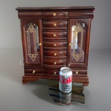 Vtg Large Wooden Jewellery Box