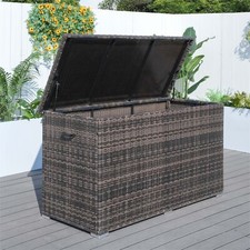 Abrihome Garden Rattan Storage Box Outdoor Chest