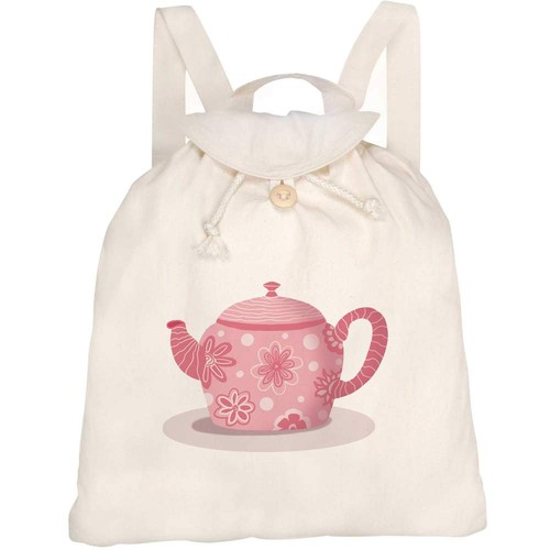 Funky teapot canvas rucksack - 'funky,