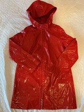 Zara women's waterproof rain coat medium 10/12 reddish orange