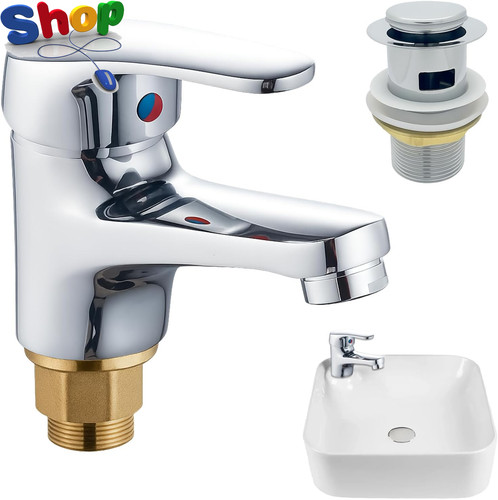 Basin mixer tap with pop - mixer,