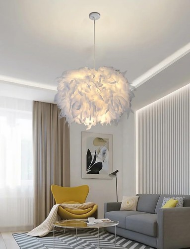 Fluffy feather light lamp - fluffy, light/lamp