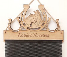 Horse/Pony/Shoe Rosette Hanger Holder 6mm Oak Veneer Fabric Mesh 