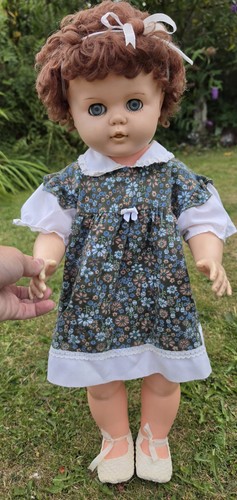 Large vintage pram doll - large,