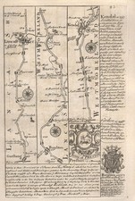 Garstang-Lancaster-Bolton le Sands-Natland-Kendal road map by OWEN & BOWEN 1753