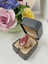 GORGEOUS VINTAGE 925 SOLID STERLING SILVER ROMAN INTAGLIO SIGNET RING SIZE T 9.5