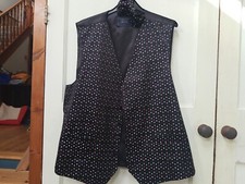 Lloyd Attree & Smith Waistcoat Matching Bow Tie Black Multi Polka Dots Large 