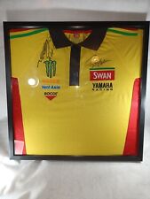 Swan Yamaha Signed Framed Shirt BSB Superbike Tommy Hill Noriyuki Haga Poster