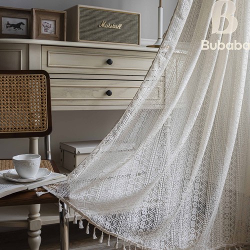 Cotton crochet lace curtain - crochet,