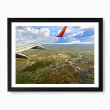 View From An Airplane Window Art Pr Framed Wall Art Poster Canvas Print Picture
