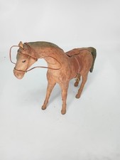 Leather Wrapped Horse Paper Mache Statue Figure Vintage 31 x 36 cm BRR