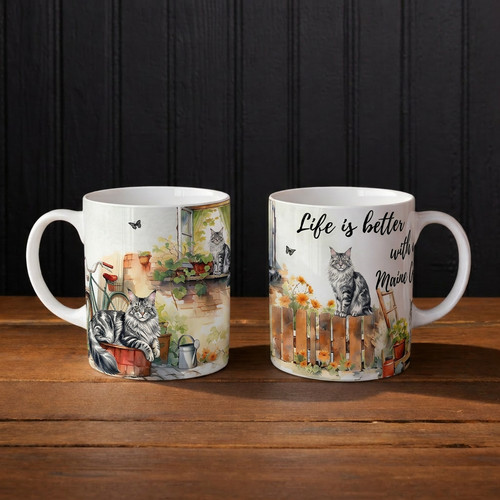 Personalised maine coon mug - personalised,