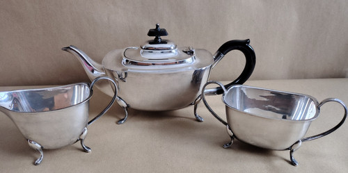 Piece silver plated tea set - silver-plated,