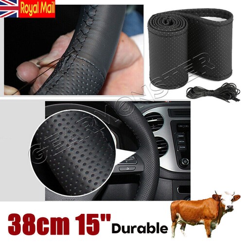 Soft leather diy car steering - leather,