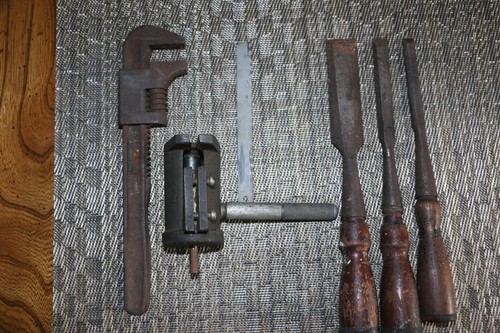 Vintage monkey wrench wood - monkey, wrench,