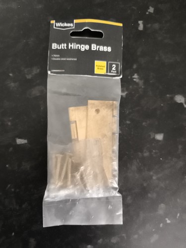 Butt hinge brass wickes - hinge,