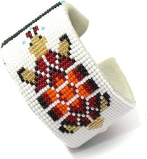 Handmade beaded Cuff leather