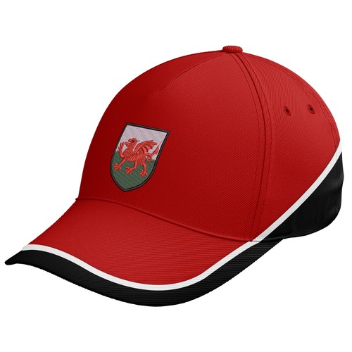Embroidered welsh badge cap - embroidered,