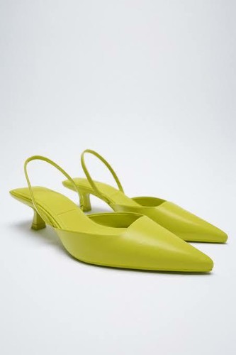 Zara green kitten heel - green, kitten-heel