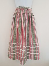 Vintage Skirt Cotton Green Floral Lined Buckle Midi Quality Landhaus 12 Dirndl