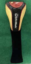 TaylorMade R7 Driver Golf Head Cover Black Yellow Red White Fair Condition