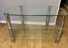 Glass Corner TV Unit Clear