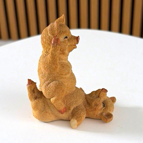 Playful pigs ornament figurine - pigs,