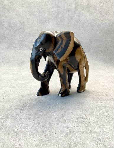 Vintage ebony wood elephant - wood,