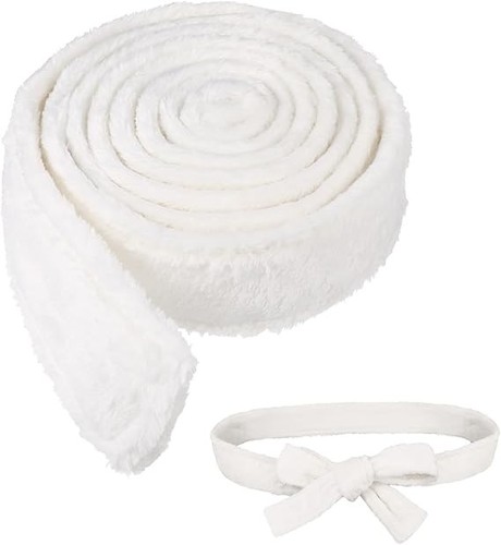 White dressing gown belt - white,
