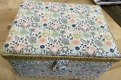 Floral fabric sewing basket - floral,