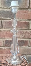 Silver Chrome Metal and Glass  Table Lamp Base Stand  Only   42cm H