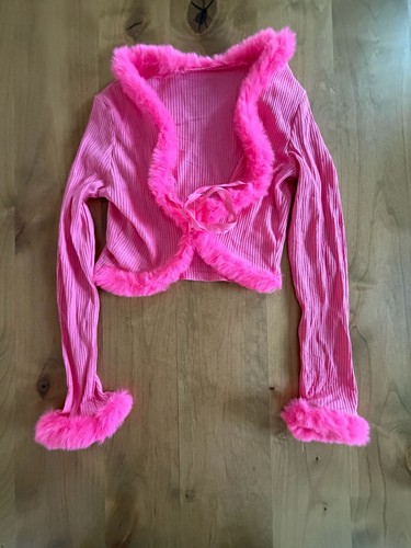 Pink ribbed knit cropped shrug - pink,
