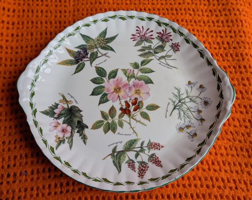 Botanical ceramic plate floral - ceramic,