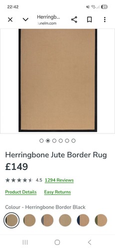 Jute dunelm herringbone rug - jute,