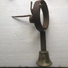 Vintage Gate Remote Door Pull Bell. Bronze Bell