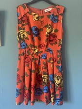 Bold Rose Print Dress From Joy (Louche), Size 14 
