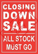 Closing Down Sale Poster Sign