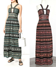 m missoni cut out deep neck metallic crochet maxi dress brown sz US S/IT 38 $975