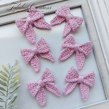 6 Mini Pink Handmade Crochet