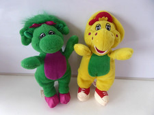Vintage Barney & Friends BJ & BABY BOP Soft Plush Beanie Toy Dinosaurs - Lyons