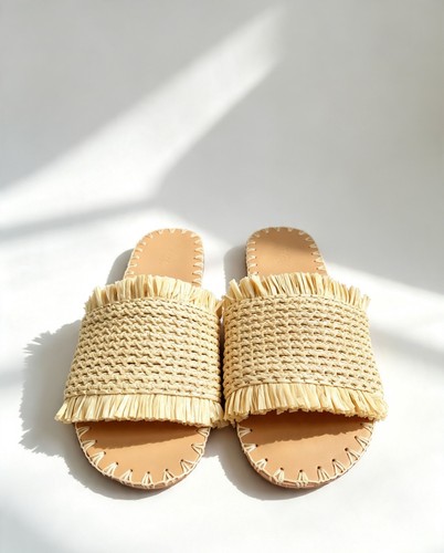 Asos design raffia flat slider - raffia,