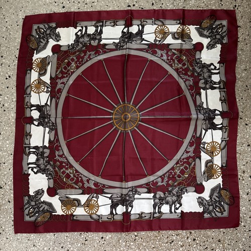 Vtg equestrian square scarf - equestrian,