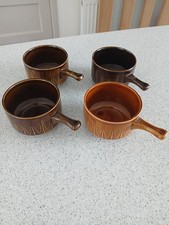4 Vintage 1960s Tams England Handled Soup Bowls
